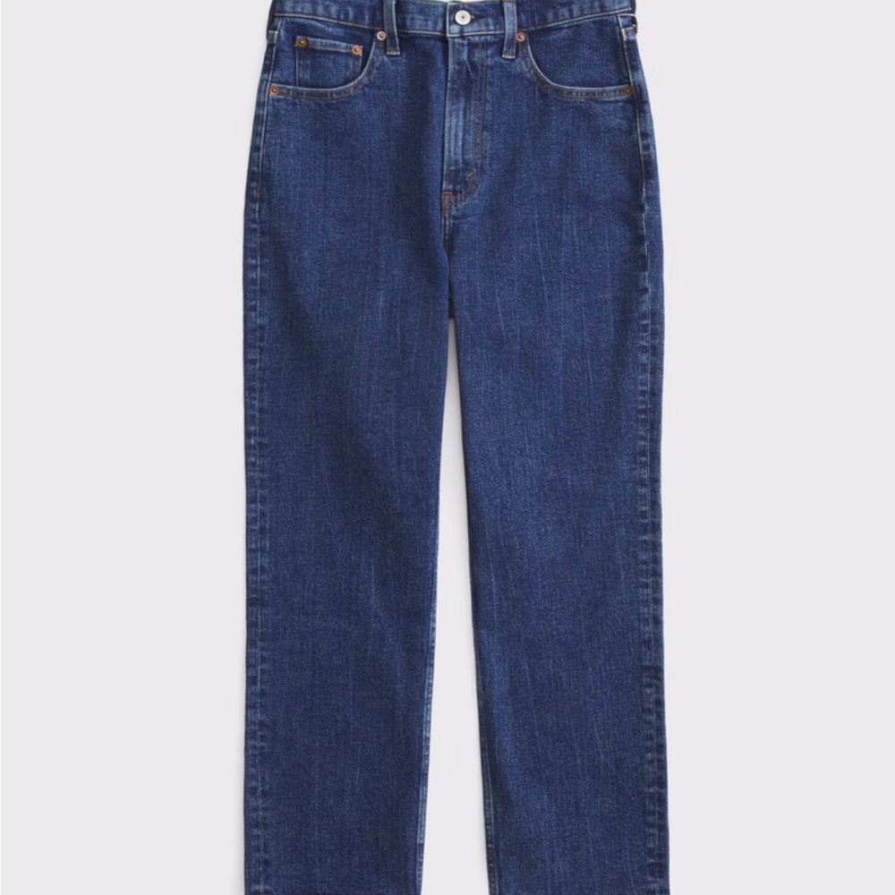 Abercrombie & Fitch Women's Straight Jeans in Deep Blue